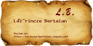 Lőrincze Bertalan névjegykártya